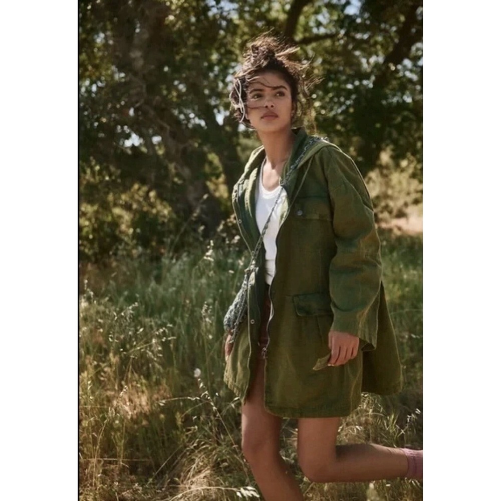 We The Free Utility Jacket Sz XS Oversized Army Anorak Hobo Boho Rugged - Picture 3 of 10